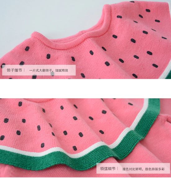 เสื้อกันหนาวเด็ก ลายแตงโม คอกลม