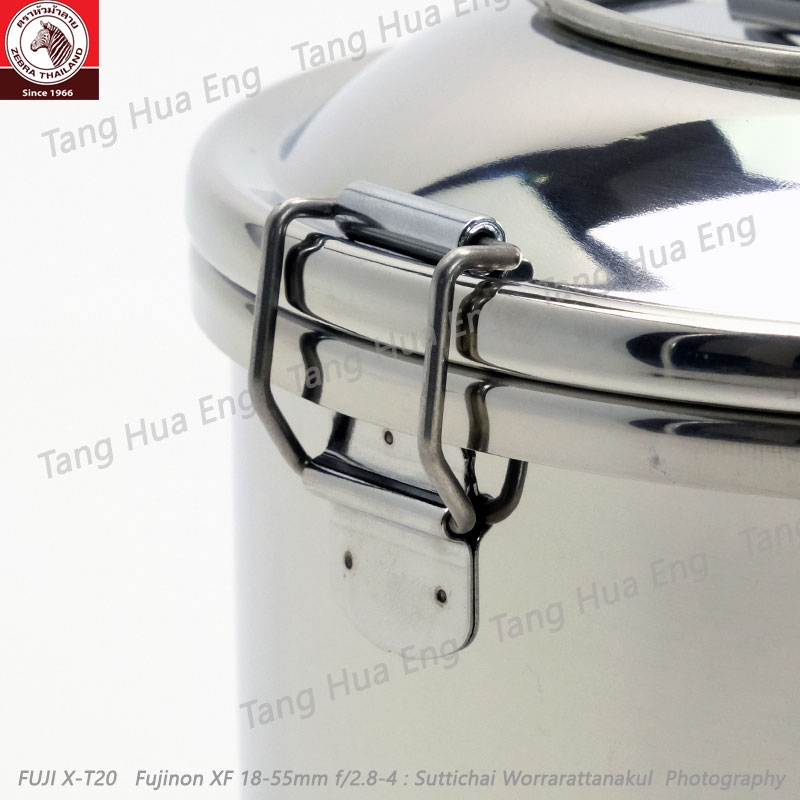 Zebra กล่องข้าวกลมสเตนเลส Simple II ขนาด 14 ซม. พร้อมชั้นแบ่ง ตราหัวม้าลาย