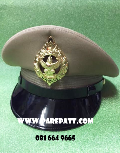 หมวกหม้อตาลข้าราชการหน้าครุฑและสิงห์