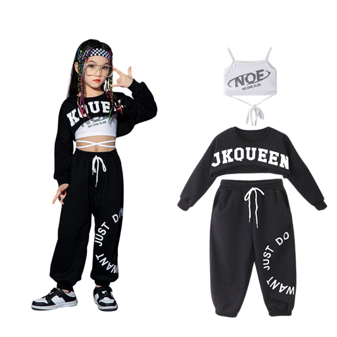 พร้อมส่ง***ชุดเต้น ชุดฮิปฮอป เสื้อแขนยาว +ตัวใน+กางเกง