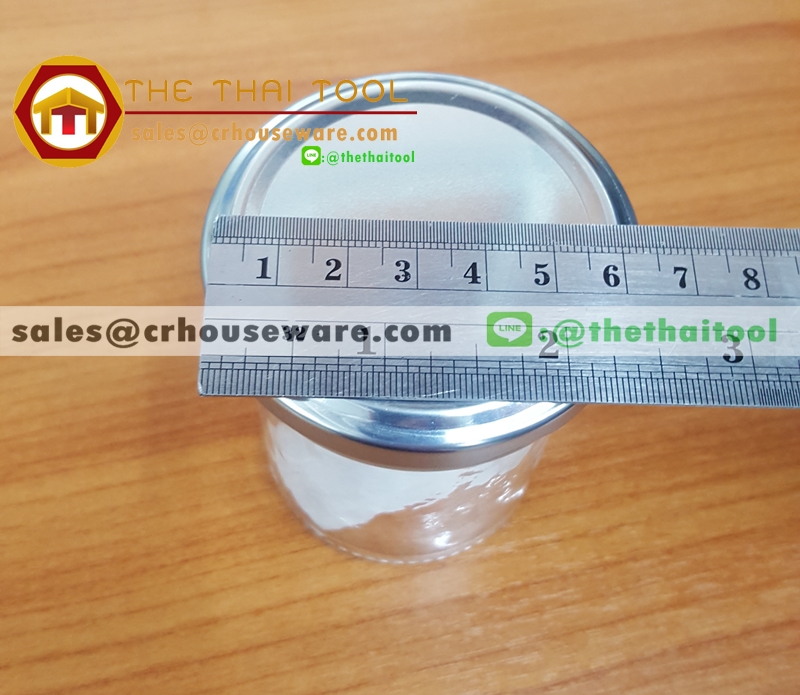 ขวดโหล ฝาเงิน 120 มล. รหัส : 005-J907 Glass bottle with silver lid 120 ml. Code : 005-J907