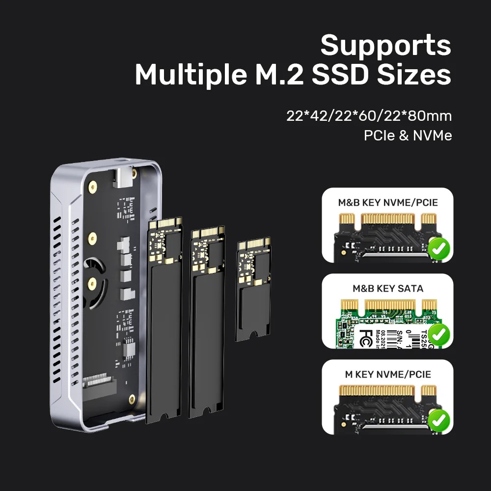 Enclosure M.2 NVMe USB4 40Gbps SolidForce Reefer TurboCool