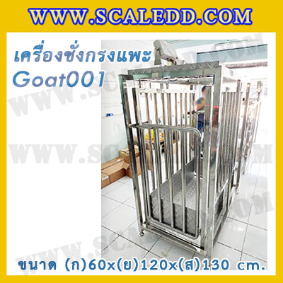 เครื่องชั่งแพะแบบกรงสแตนเลส built in printer ยี่ห้อ SDS รุ่น IDS701-PLCD พิกัด 200kg ความละเอียด 100g ขนาด 60x120x130cm.