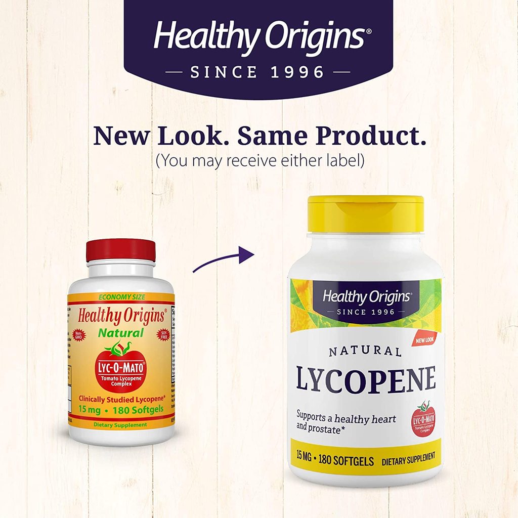 **พร้อมส่ง**Economy size*Healthy Origins Ly-O-Mato,Tomato lycopene complex 15 mg 180 softgels ไลโคปีนสารสกัดจากมะเขือเทศเข้มข้นเพื่อผิวสวย พร้อมด้วย Vit A&E