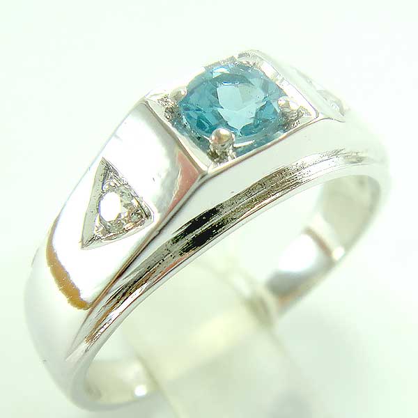 แหวนเงินแท้ราคาถูกชุบทองคำขาว สวิสบลูโทปาซแท้ 0.35 กะรัต เพชรCZ 0.05 กะรัต งานประณีตสวยงาม สั่งผลิตค่ะ