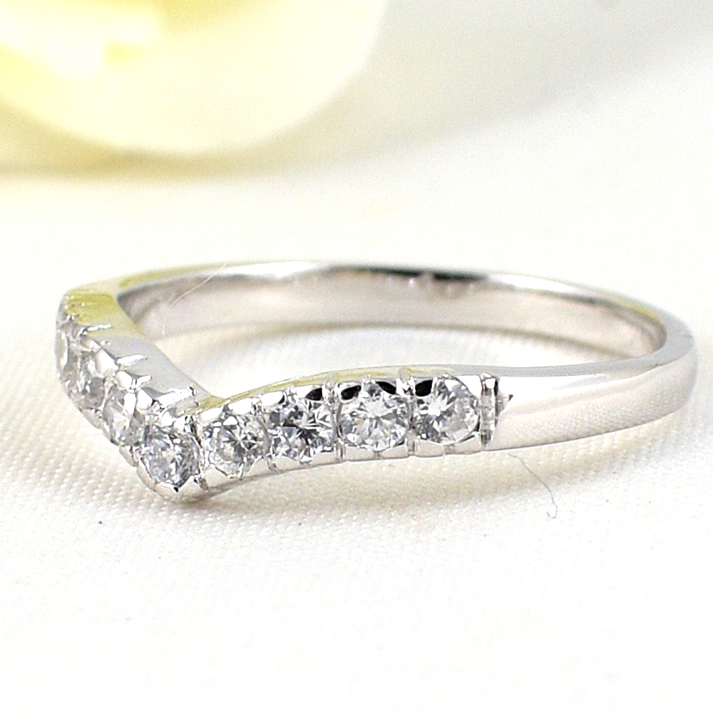 แหวนเงินแท้ราคาถูกชุบทองคำขาว เพชรCZแท้ 0.27 กะรัต งานประณีตสวยงาม สั่งผลิตค่ะ