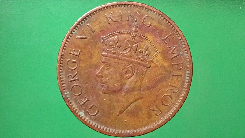 เหรียญ เงินตรา ประเทศ อินเดีย - บริติช Anna (second head - low relief) 1940