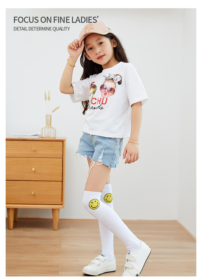 พร้อมส่ง ถุงเท้า แบบยาว ใส่เต้น การแสดง กันหนาว ลายอมยิ้ม/ลายตัว M