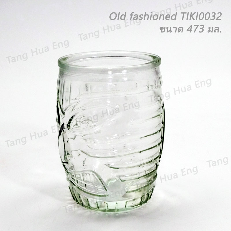 ( 1 ใบ ) แก้วใส TIKI Old Fashioned Tumbler ขนาด 473 มล. TIKI0032