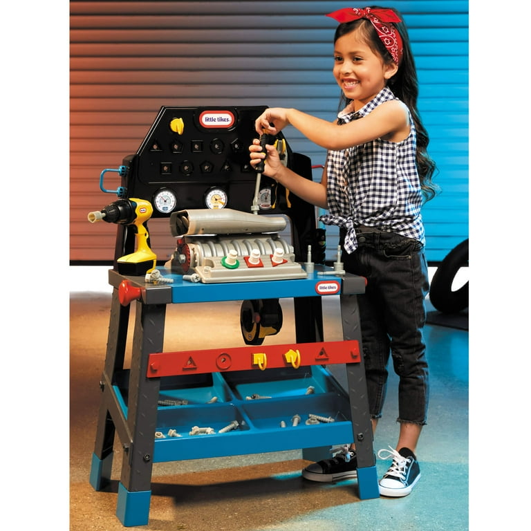 โต๊ะกิจกรรม Little Tikes 2-in-1 Buildin‘ to Learn Motor/Wood Shop Auto and Wood Workshop