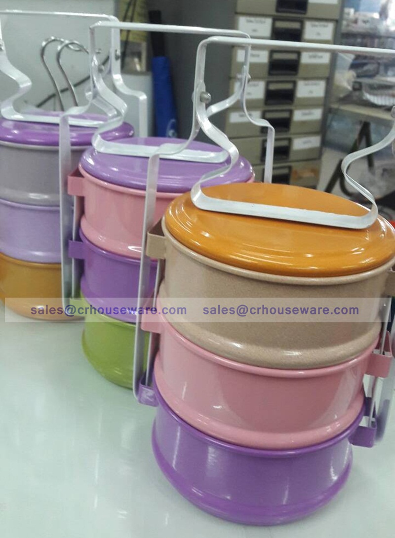 ปิ่นโตเคลือบ 3 ชั้น (คละสี) 005-PT3