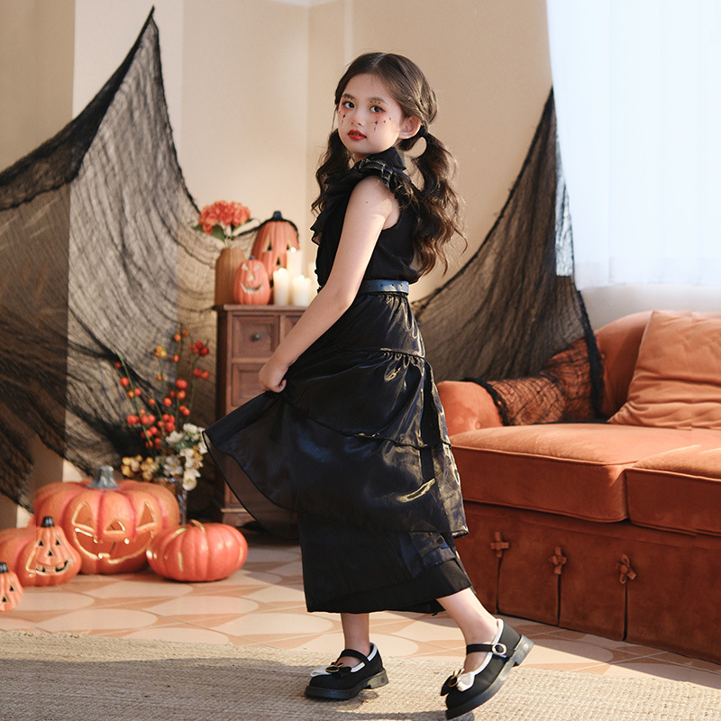 friendly4kid พร้อมส่ง ชุดฮาโลวีน haloween เดรสยาว ค้างคาว