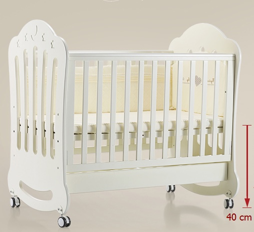 เตียงนอนเด็ก ไม้สีขาว White Premium Crown Multifunctio ดีไซน์สวยหรู TP21058(WD10 )