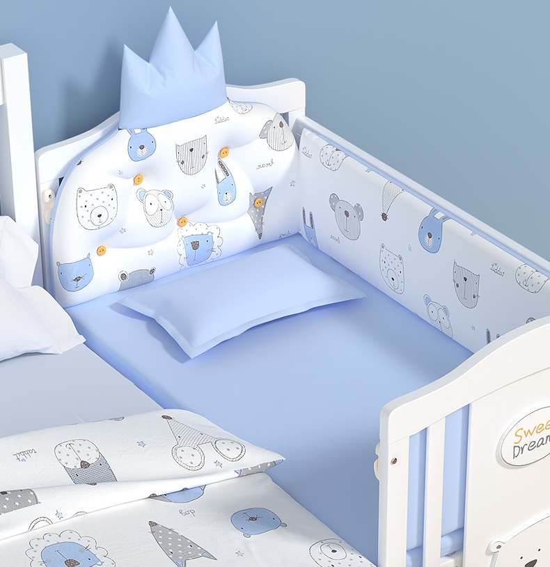 เตียงเด็กไม้สีขาว สามารถปรับขยายเป็นเตียงเด็กโต Double Size WW3 (TB10108)