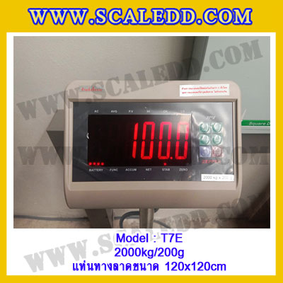 เครื่องชั่ง2ตัน เครื่องชั่งน้ำหนักดิจิตอล2ตัน เครื่องชั่งแบบวางพื้น2000กิโลกรัม เครื่องชั่งน้ำหนัก2000กิโล ตาชั่ง1ตัน พิกัด 2000kg ความละเอียด200g เครื่องชั่งพร้อมทางลาด รุ่น T7E (เครื่องชั่งผ่านตรวจรับรองจากสำนักชั่งตวงวัด)