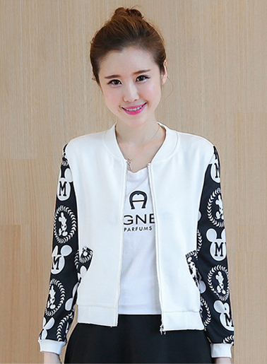 เสื้อคลุมแต่งแขนลายมิ้กกี้เม้าสุดน่ารักมี 4 ไซส M/L/XL/2XL รหัส 1719-สีขาว