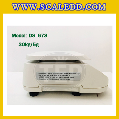 เครื่องชั่งน้ำหนักดิจิตอลตั้งโต๊ะ พิกัดน้ำหนัก 30kg. ยี่ห้อ DIGI รุ่น DS-673 อ่านค่าความละเอียด 5g. (เครื่องชั่งผ่านตรวจรับรองจากสำนักชั่งตวงวัด)