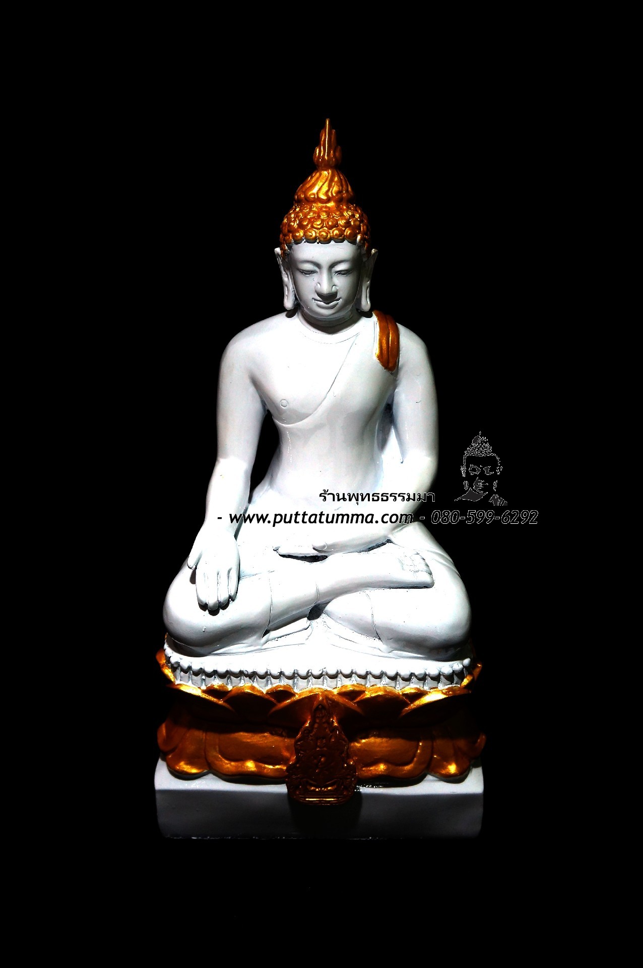 พระไพรีพินาศ สีขาว เนื้อเรซิ่น หน้าตัก 5 นิ้ว สูง 11 นิ้ว