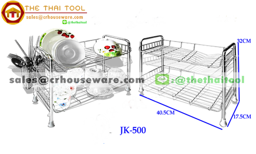 ชั้นตะแกรงสเตนเลสคว่ำจาน 2 ชั้น (Dish Rack 2 tiers) รหัสสินค้า 075-JK-500