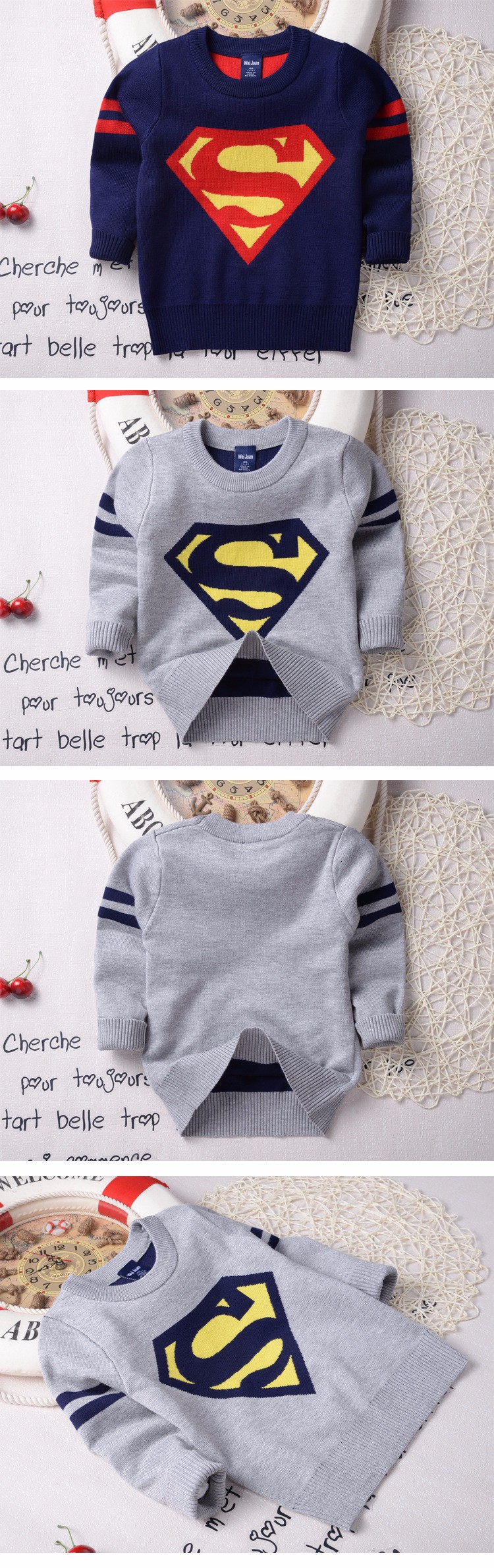 เสื้อกันหนาว : เสื้อกันหนาว ไหมพรม ซุปเปอร์แมน