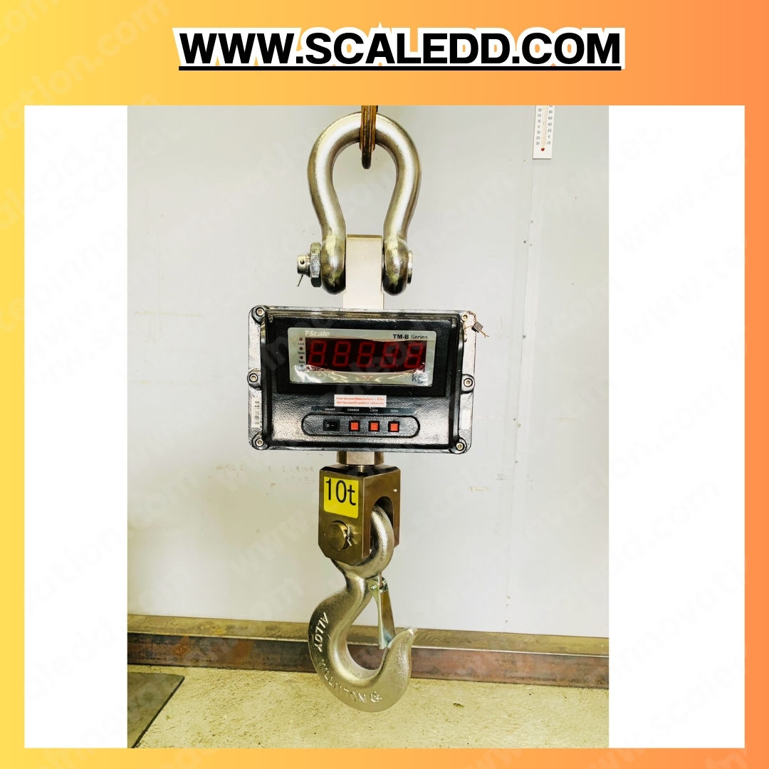 เครื่องชั่งแขวน10ตัน เครื่องชั่งแขวนดิจิตอล10ตัน เครื่องชั่งดิจิตอลแบบแขวน ตาชั่งแขวน10ตัน พิกัดน้ำหนัก 10ตัน ความละเอียด 2กิโลกรัม ยี่ห้อ T-Scale รุ่น TM-B (เครื่องชั่งผ่านตรวจรับรองจากสำนักชั่งตวงวัด)