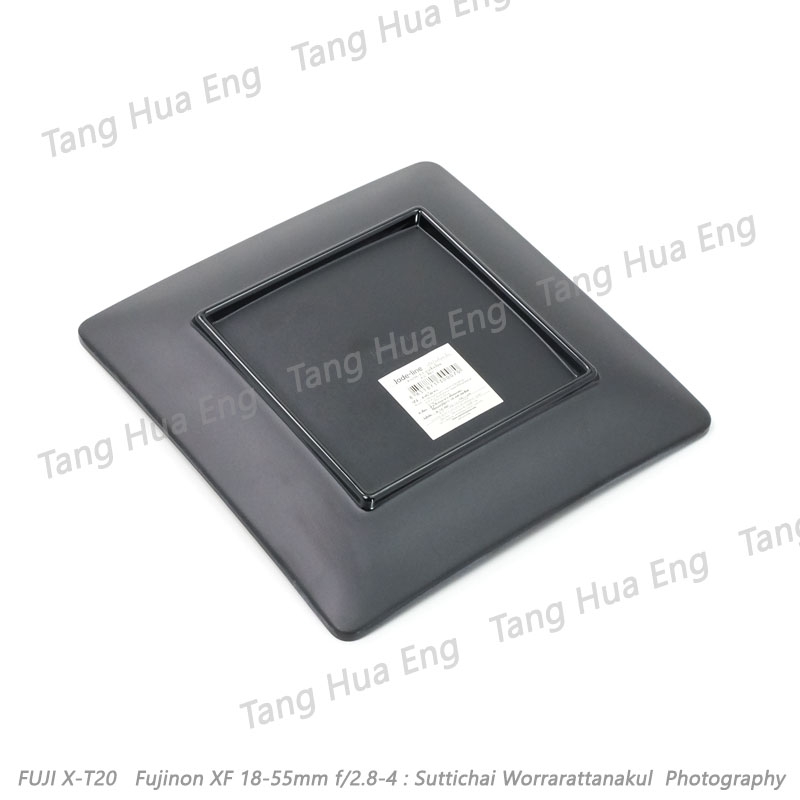 จานสี่เหลี่ยม 8.5 นิ้ว เมลามีน สีดำ P3206-8.5 Jade-line