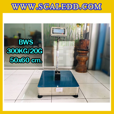 เครื่องชั่งกันน้ำตั้งพื้น300kg เครื่องชั่งน้ำหนัก300kg เครื่องชั่งดิจิตอล300กิโล เครื่องชั่งดิจิตอลกันน้ำ300kg ตาชั่งกันน้ำ300kg ความละเอียด20g ขนาดแท่นชั่ง 50x60cm. เครื่องชั่งยี่ห้อ T-scale รุ่น BWS