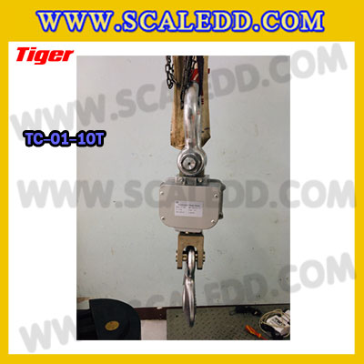 ตาชั่งแขวน10ตัน เครื่องชั่งแขวน10ตัน เครื่องชั่ง10ตัน เครื่องชั่งแขวนดิจิตอล10ตัน พิกัด 10ตัน ค่าละเอียด 5กิโลกรัม ตะขอหมุนได้360องศา เครื่องชั่งแขวนยี่ห้อTIGER รุ่น TC-01