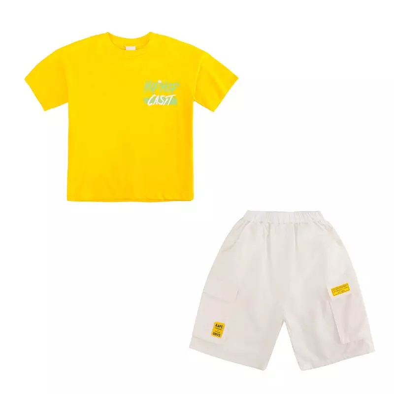 ชุดเต้น ชุดฮิปฮอป เซ็ตสีเหลือง