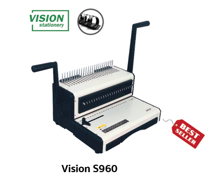 เครื่องเข้าเล่มสันห่วงกระดูกงู Vision S960 (ราคารวมภาษี) บริการหลังการขาย