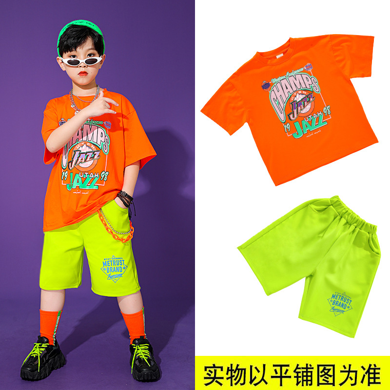 พร้อมส่ง ชุดเต้น ชุดแดนซ์ เซ็ต นีออน ส้ม-เขียว