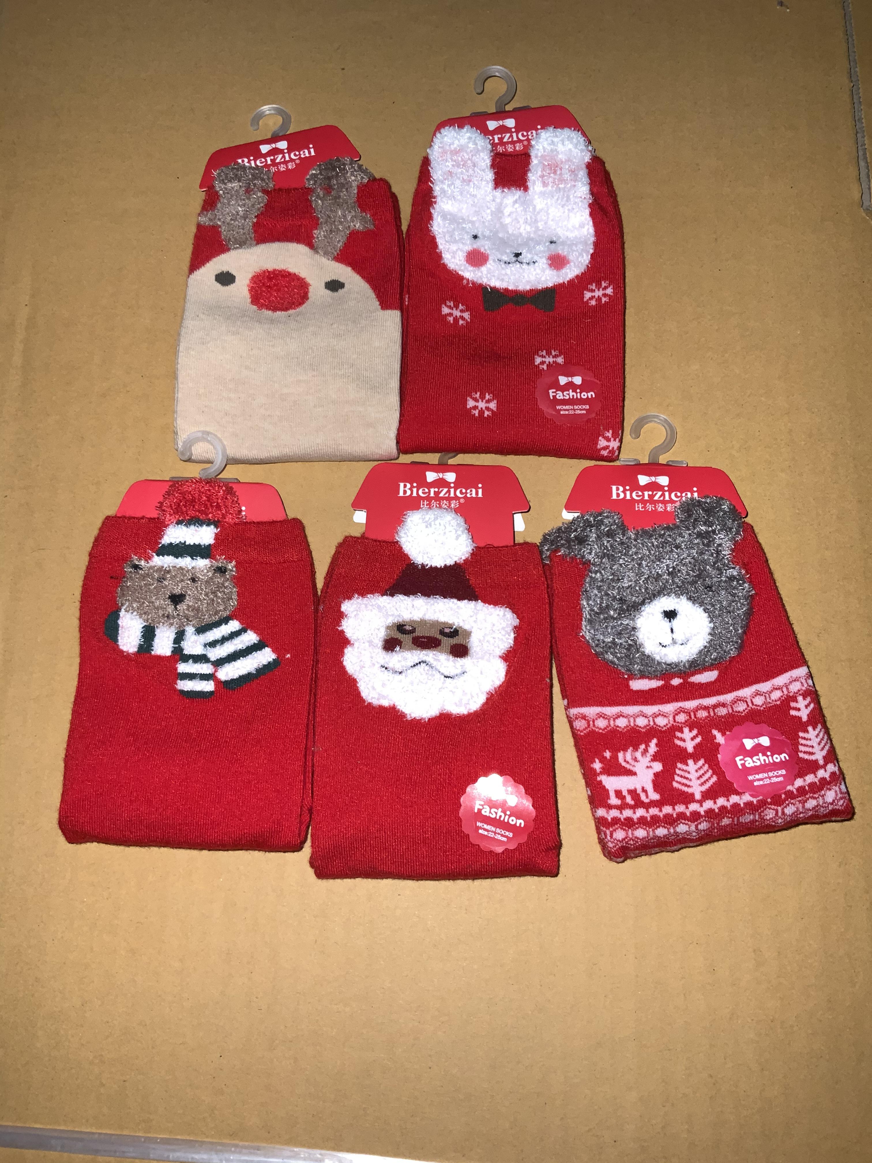 Fถุงเท้าเด็ก ลายคริสมาสต์