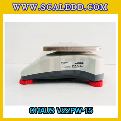 เครื่องชั่งกันน้ำ15kg เครื่องชั่งดิจิตอล15kg ตาชั่งกันน้ำ15กิโลกรัม เครื่องชั่งดิจิตอล15kg พิกัดน้ำหนัก 15kg ความละเอียด 2g ยี่ห้อ OHAUS รุ่น V22PWE (เครื่องชั่งผ่านตรวจรับรองจากสำนักชั่งตวงวัด)