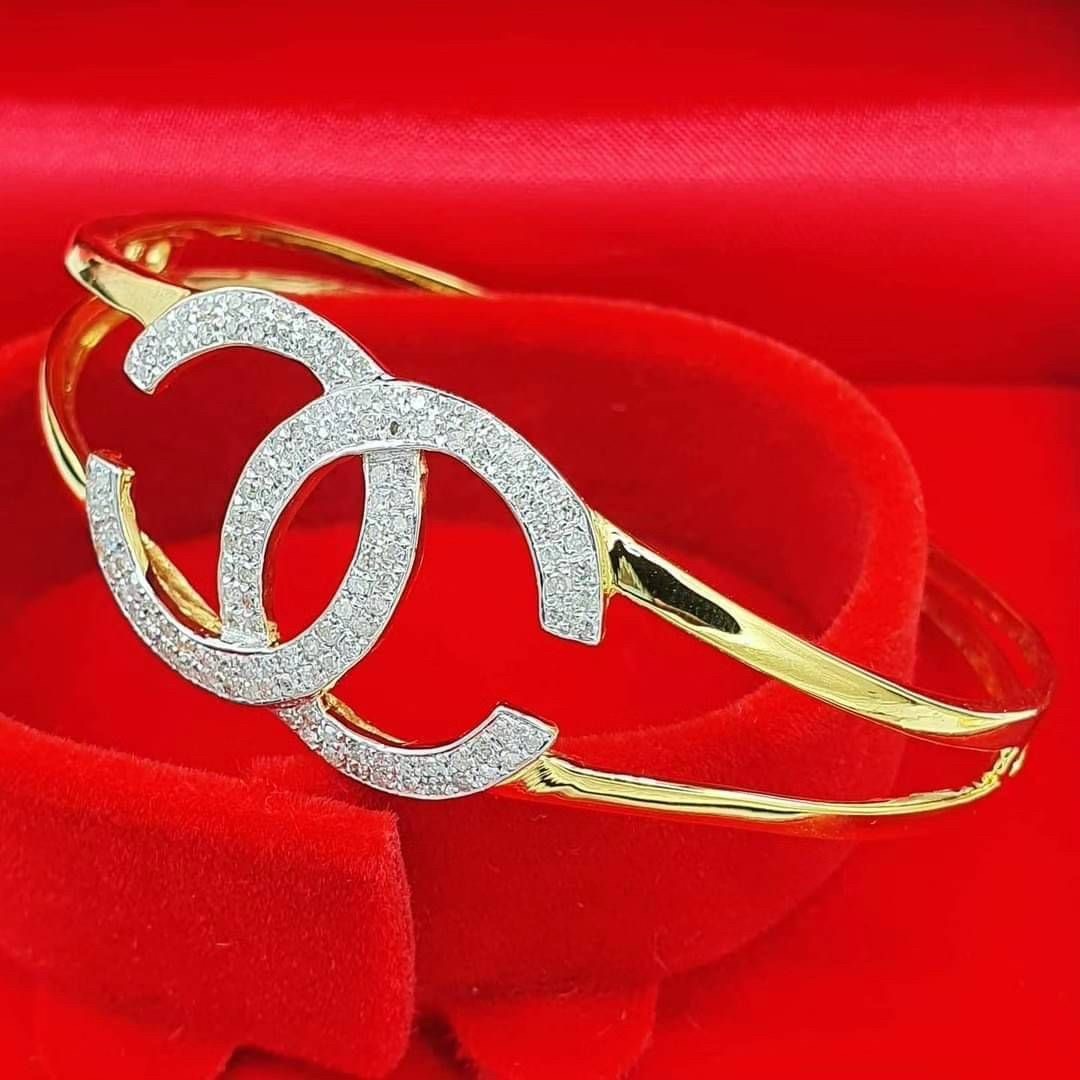 พร้อมส่งและสั่งผลิตกำไลทองเพชรแท้CCไฮๆๆ แต่งงาน หมั้น ใส่เที่ยว ออกงาน ทองคำ 9K เพชรกุหลาบแท้ 0.48 กะรัต 136 เม็ด ราคาถูกมาก ส่งฟรี