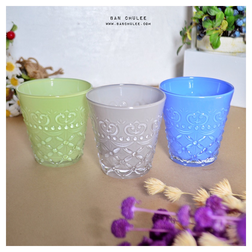 A Set Of 3 Glass Cups แก้วน้ำ เซต 3 ใบ