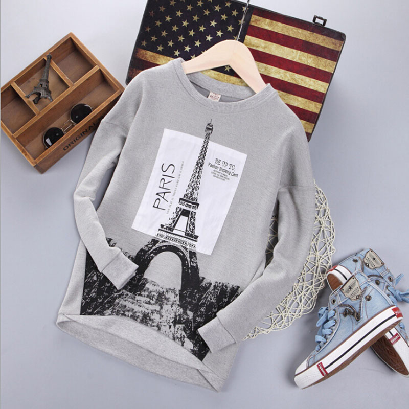 F-เสื้อกันหนาว คอกลมแขนยาวสีเทาอ่อน