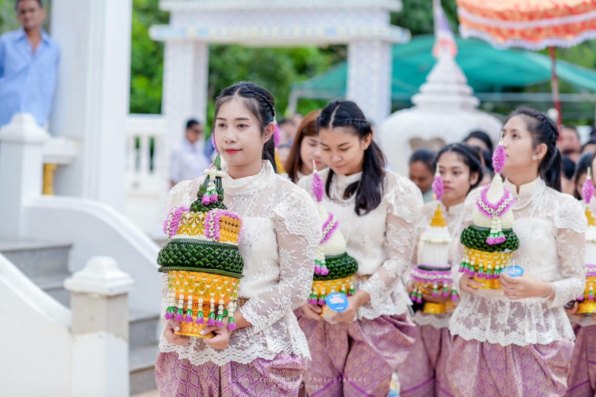 ชุดเครื่องบวชดอกไม้สด ชุดD3 ส่งงานวัดสง่างาม อ.บางไทร .อยุธยา