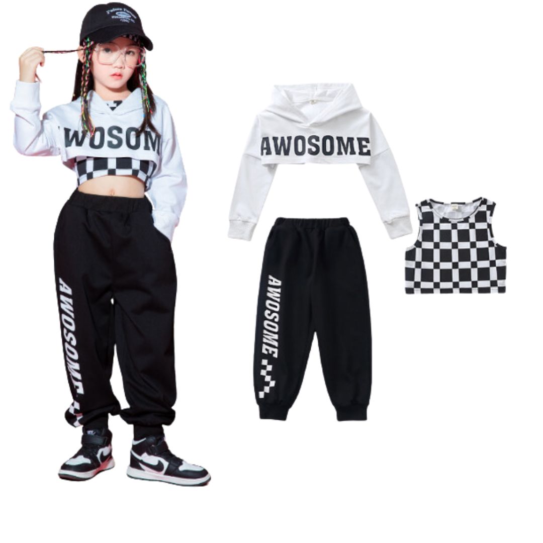 พร้อมส่ง***ชุดเต้น ชุดฮิปฮอป เสื้อแขนยาว +ตัวใน+กางเกง