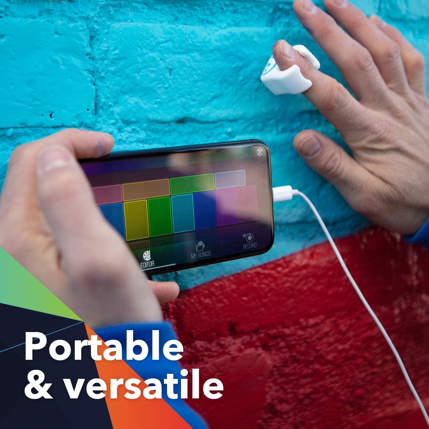 แหวนแต่งเพลง Sphero Specdrums (1 Ring) App-Enabled Musical Ring with Play Pad Included - Create Sounds, Loops, Beats