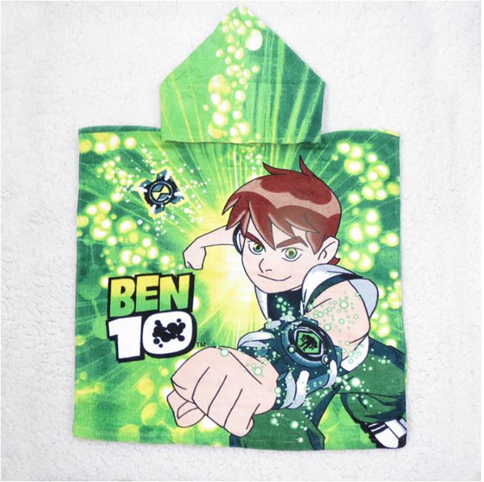 สินค้าพร้อมส่ง ผ้าคลุมว่ายน้ำ แบบผ้าขนหนู สวมหัว ลายเด็กชาย