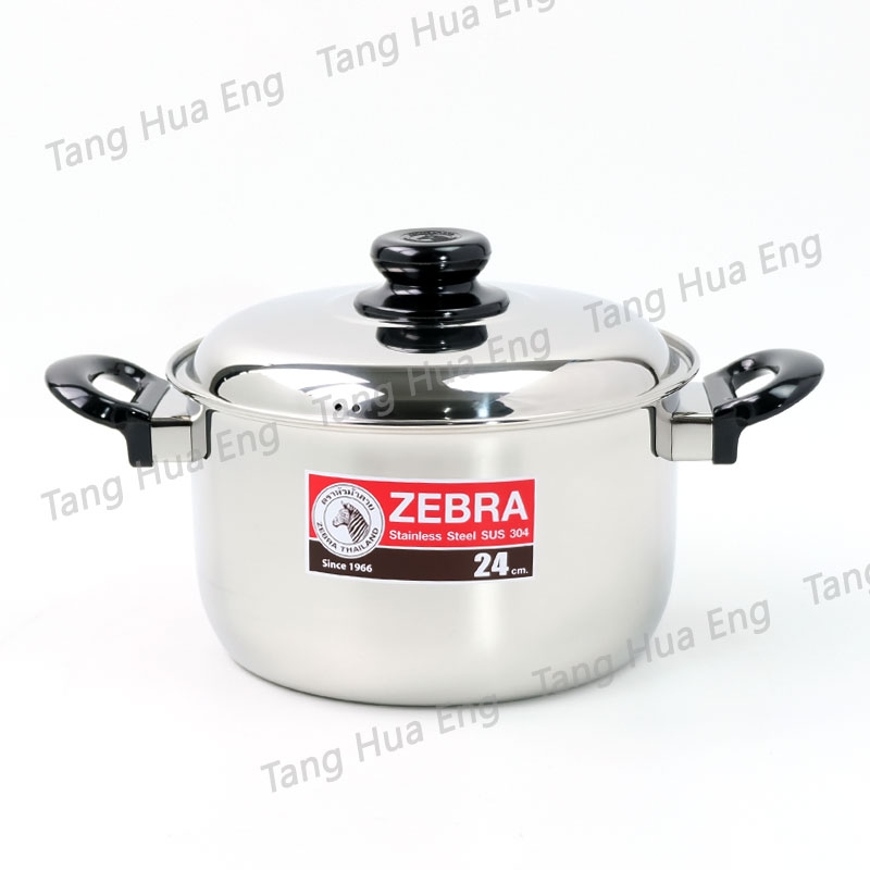 Zebra หม้อหุงต้มสเตนเลส 2 หู ขนาด 24 ซม. Merry ตราหัวม้าลาย