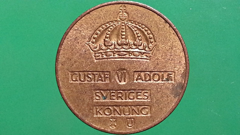 เหรียญ เงินตรา ประเทศ สวีเดน Ore 1969