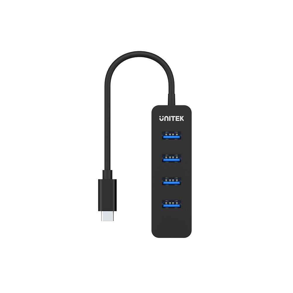 USB3.0 uHUB Q4 USB-C to USB-A 4 Ports with USB-C Power Port รองรับ BC1.2 Power Charging by Unitek
