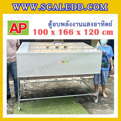 ตู้อบแห้ง ตู้อบบกล้วยตาก ตู้อบอาหาร ตู้อบผลไม้ ตู้อบแห้งพลังงานแสงอาทิตย์ ตู้อบโซลเซลล์ แบบเรือนกระจก ขนาด 100x166x150 เซนติเมตร