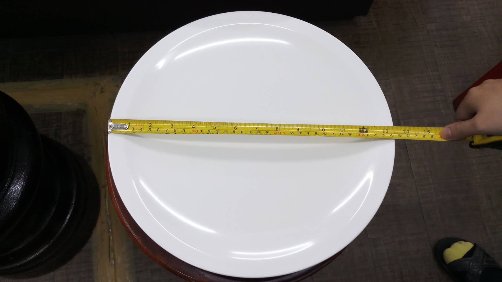 จานออเดิฟ 13.5 นิ้ว 017-P160-13.5,จานผักขอบยกสูงไซส์13.5นิ้ว,จานผักชุดใหญ่MKเมลามีนขาว,Appetize