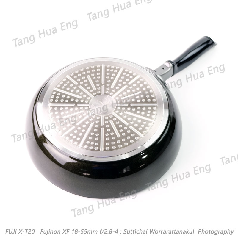 ZEBRA กระทะนอนสติ๊กเคลือบเทฟล่อนลายหินอ่อน Chef Plus IH 26 ซม. ( Marble ) ตราหัวม้าลาย