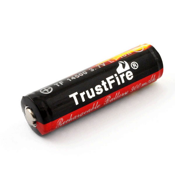 ถ่านชาร์จ Trustfire 3.7v 14500 900 mAh มีวงจรป้องกัน ( ขนาด AA )