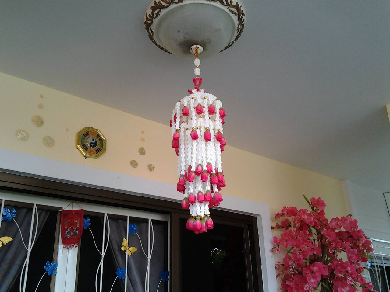 โคมแขวนระย้าดอกรักรอบ 5 ชั้น