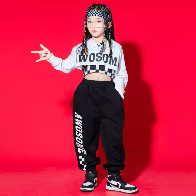 พร้อมส่ง***ชุดเต้น ชุดฮิปฮอป เสื้อแขนยาว +ตัวใน+กางเกง