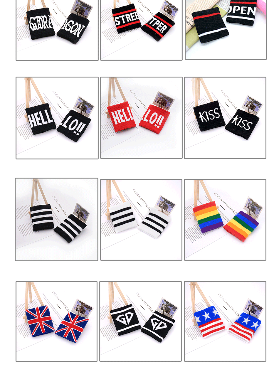 สายรัดข้อมือ ข้อมือ ชุดเต้นฮิปฮอป แพค 1 ชิ้น มีลายมากกว่าปก คลิกดูแบบด้านใน